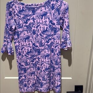 Pink and Blue Patterned Dress
